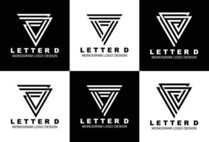 Set of creative monogram logo design vector