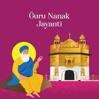 illustration of Happy Gurpurab, Guru Nanak Jayanti festival of Sikh celebration background vector