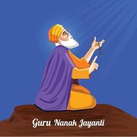 ilustración de happy gurpurab, guru nanak jayanti festival de fondo de celebración sikh vector
