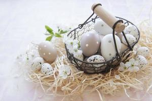 A basket with Easter eggs photo