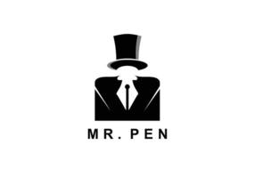 Mr. pen Logo symbol Template Design vector