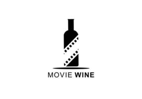 diseño de plantilla de logotipo de película de vino vector