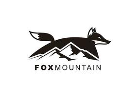 Fox mountain logo template design vector