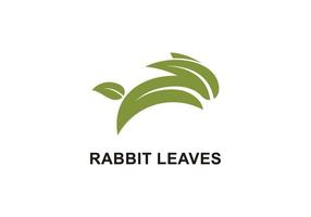 logotipo de vector naturalmente creativo de hoja de conejo