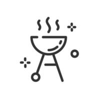 BBQ icon in simple one line style vector