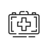 First aid kit icon in simple one line style vector