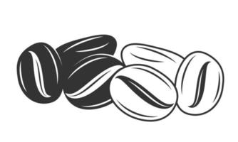 Silhouette of coffee beans vector