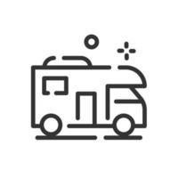 Camper  icon in simple one line style vector