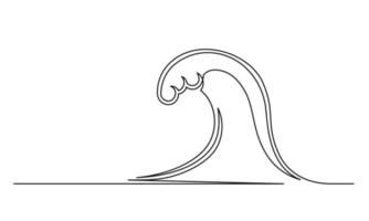 Continuous one line drawing of an vintage wave vector