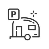 Camper icon in simple one line style vector