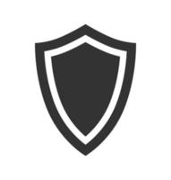 Silhouette of a protective shield in a simple style vector