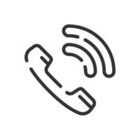 Phone icon in simple one line style vector