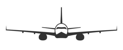 Airplane in simple style front view vector