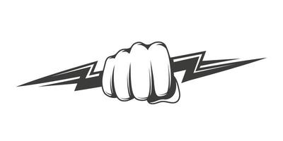 Fist and zipper isolated on white background vector