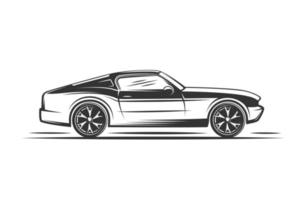 Silhouette of a sports car side view vector
