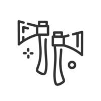 Axe icon in simple one line style vector
