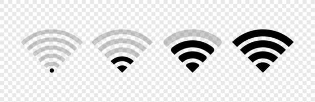 reducción de señal icono inalámbrico y wifi. símbolo de señal wi-fi. conexión a Internet. colección de acceso remoto a Internet - vector moderno.