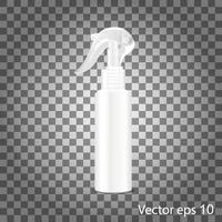 limpiador de ilustración vectorial 3d. botella de spray de plástico producto de limpieza líquido vector