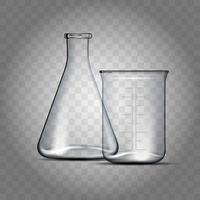 Glassware in the laboratory or beaker vector