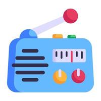 un icono plano de radio bien diseñado vector