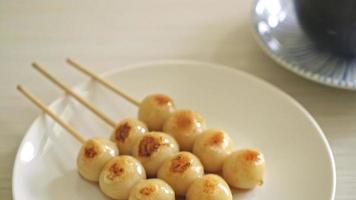 Mitarashi dango. Dumpling in a sweet soy sauce - Japanese traditional style video