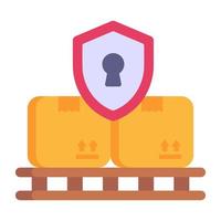 Icon of cargo protection in modern flat design vector