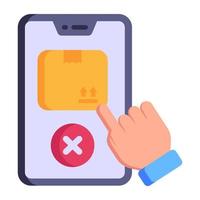 A cancel order flat icon design vector