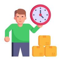 Icon of logistics time in modern flat design vector