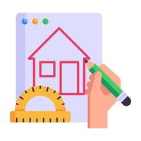 Architectural prototype, flat icon of estate design vector