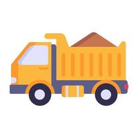 Garbage carrier, flat icon of dumper vector