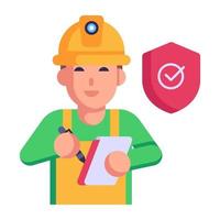 A trendy flat style icon of construction workers vector