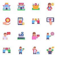 Set of Purchase and Trade Flat Icons vector