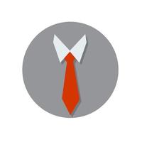Red tie and shirt collar. Business clothing. Business style. vector