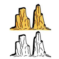 Set of Midwestern mountains. Element of steppe and desert. vector