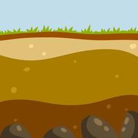 Layer of earth. The archaeological background. Soil in the section vector