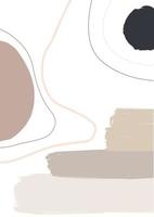 impresión de pintura nórdica de formas neutras abstractas. fondo de póster de estilo escandinavo. ilustración de vector de diseño contemporáneo minimalista para decoración de paredes, galería de casa, postal, portada de folleto