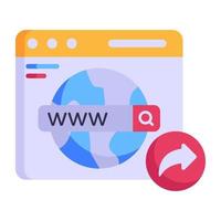 Internet search, flat icon of web browser