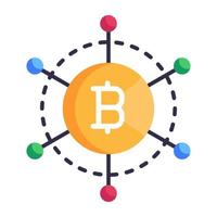 Grab this editable flat icon of crypto network vector