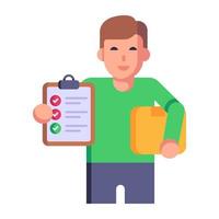 An icon of cargo with parcel, flat design vector