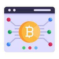 un diseño de icono plano de sitio web criptográfico vector