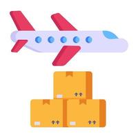 An air freight vector in flat design