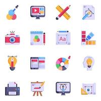 Collection of Designing Flat Icons vector