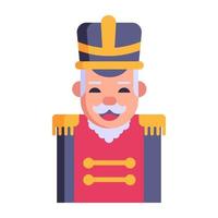 A christmas soldier character flat icon vector