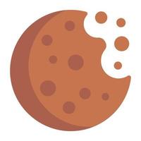 A cookie bite flat icon design vector