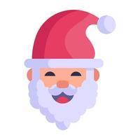 icono plano de personaje de lista de deseos de santa vector