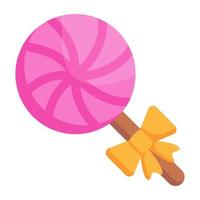 An icon of swirl lollipop flat design vector