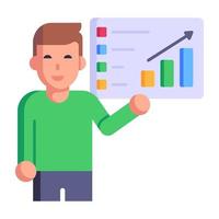 Data presentation icon in flat design vector