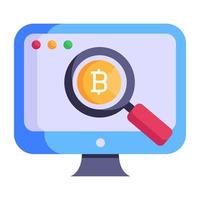 Icon of bitcoin encryption in flat design vector