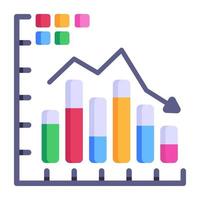 Download premium flat icon of recession chart, business loss vector