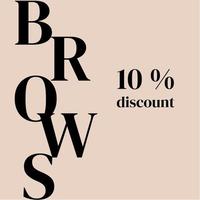 post for social networks on the topic of eyebrows, a 10 percent promotion, a discount . Minimalism. vector illustration